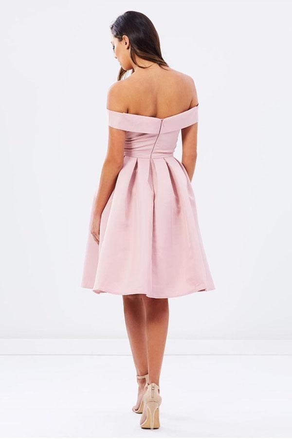 Vestidos de fiesta de bienvenida sin mangas, plisados, con hombros descubiertos y corte A