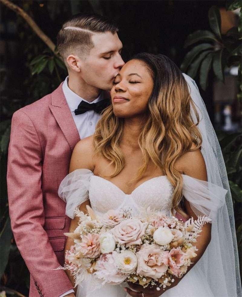 NumberSea - NumberSea 2022 Boho Wedding Dresses Detachable Long Puff Sleeve Bride Dress Vintage Lace Beach Wedding Gowns Plus Size Corset Back Sweet