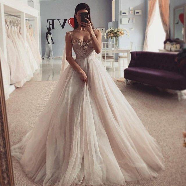 NumberSea - NumberSea 2022 Sexy Crystals Wedding Dresses Vestidos de Noiva Princess Bride Dress Church Beach Wedding Gowns Custom Made