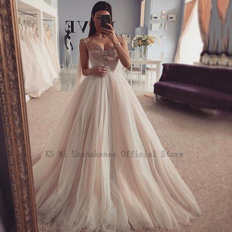 NumberSea - NumberSea 2022 Sexy Crystals Wedding Dresses Vestidos de Noiva Princess Bride Dress Church Beach Wedding Gowns Custom Made