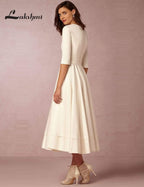 NumberSea - NumberSea 2024 Wedding Dress Half Sleeves Vintage Bridal Gown