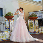 NumberSea - NumberSea A - Line Appliques Lace Wedding Dresses Bandage Back Custom Sleeveless Bridal Gowns Custom Online Robe De Mariee