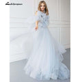 NumberSea - NumberSea A Line Beach Wedding Dresses Spaghetti Strap Tulle Backless