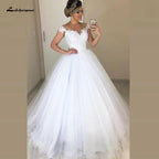 NumberSea - NumberSea African White Lace Garden Wedding Dresses Ball Gown Styles