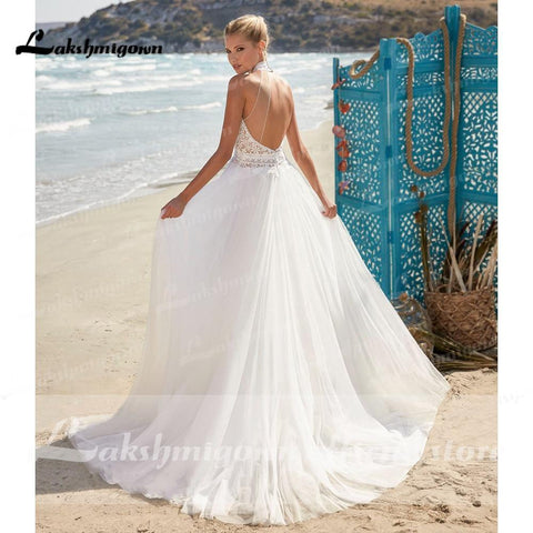 NumberSea - NumberSea Backless Summer Lace Off the Shoulder Wedding Dresses