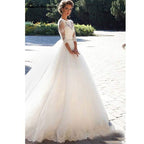 NumberSea - NumberSea Beach Wedding Dresses Lace Appliqued V Neck A Line