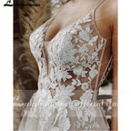 NumberSea - NumberSea Beach Wedding Dresses Tulle Long Lace Beach Bridal Gown