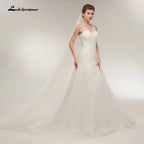 NumberSea - NumberSea Beach Wedding Dresses Vestido Noiva Simple White Tulle V - neck Bridal Gown robe de mariage vestido de noiva sereia