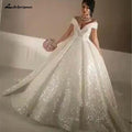 NumberSea - NumberSea Bling Ball Gown Wedding Dresses Off Shoulder Sequined Lace