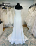 NumberSea - NumberSea Boho Wedding Dresses Lace Appliques A - Line Backless Court Train Bridal Gown Vestido De Novia