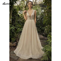 NumberSea - NumberSea Champagne Shiny Sparkling A line Wedding Dresses