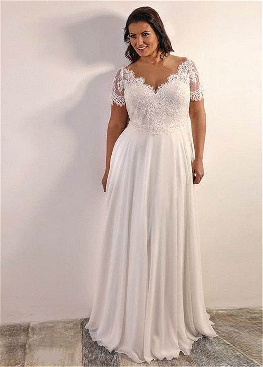 chiffon plus size wedding dresses NumberSea-NumberSea A-line Dress With Beaded Lace Appliques Short Sleeves Lace Up Back 28W Size Bridal this bohemian A Color:Black/Teal mermaid bridesmaid dress Cowgirl Boots Dress With