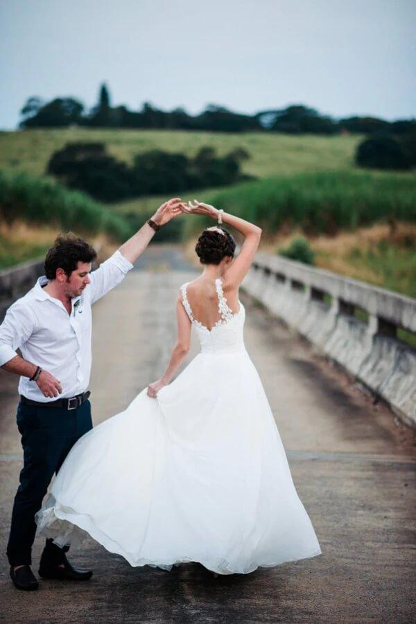 NumberSea Chiffon A-Line Sweetheart Beach Wedding Dresses with Lace Appliques, MW786, US0 / As Picture