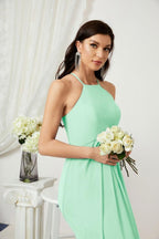Numbersea Chiffon Halter Bridesmaid Dresses Long A-Line Formal Evening Dress 2805-numbersea