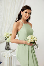 Numbersea Chiffon Halter Bridesmaid Dresses Long A-Line Formal Evening Dress 2805-numbersea