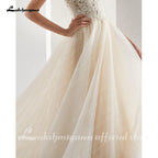 NumberSea - NumberSea Elegant A - line Champagne Wedding Dresses Mariage Appliques