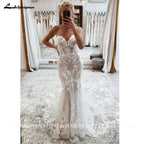 NumberSea - NumberSea Lace Boho Wedding Dress 2025 Off The Shoulder Sweetheart Appliques Cut Out Long Train Vestido de novia corte sirena