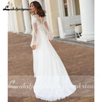 NumberSea - NumberSea Long Sleeve Lace Beach Wedding Dresses