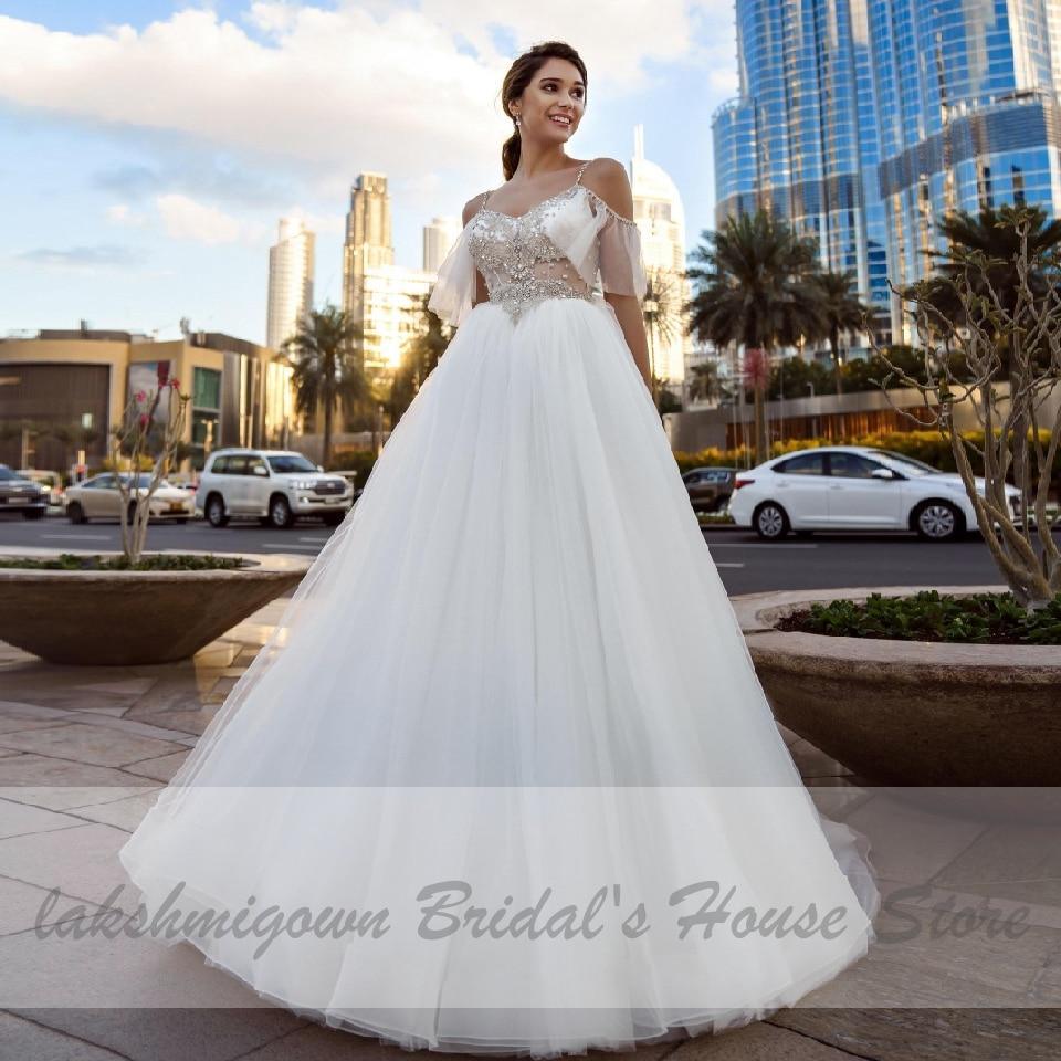 NumberSea-NumberSea Luxury Crystal Beads Boho Wedding Dress Ivory / 16W NumberSea-NumberSea Luxury Crystal Beads Boho Wedding Dress Ivory / 16W