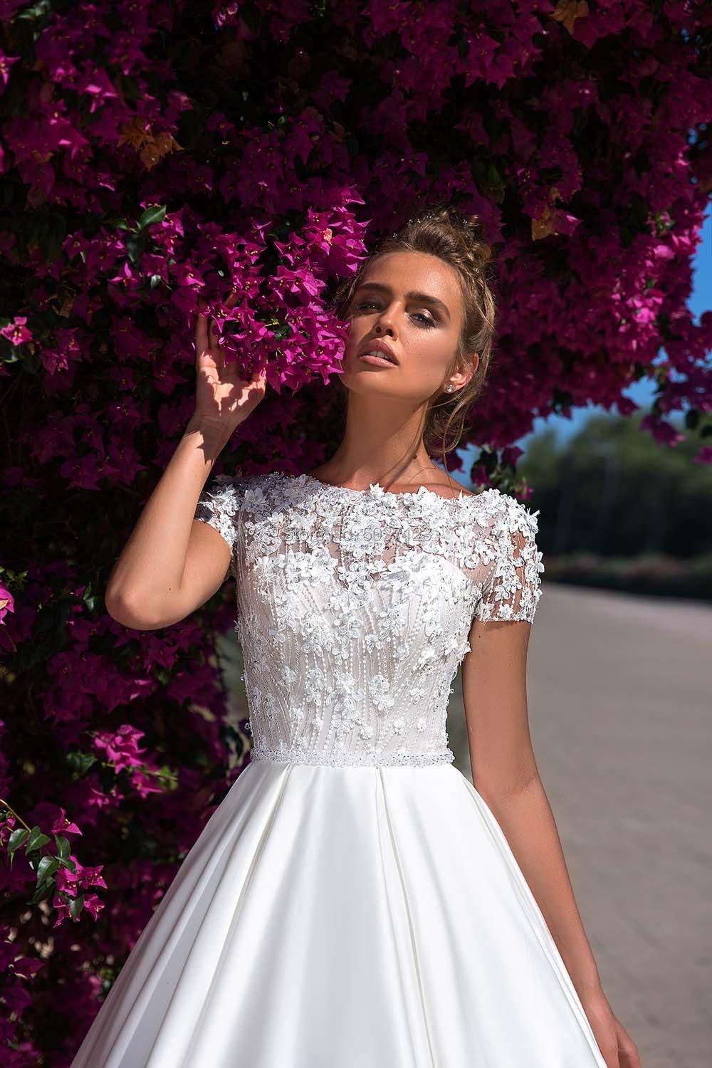 NumberSea-NumberSea Luxury Satin A Line Wedding Dresses with Pockets Top Full Beads Scoop Cap Sleeves Long Pleated Bridal Gowns Vestidos Noiva as pic NumberSea-NumberSea Luxury Satin A Line Wedding Dresses with Pockets Top Full Beads Scoop Cap Sleeves Long Pleated Bridal Gowns Vestidos Noiva as pic