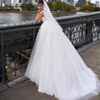 NumberSea - NumberSea Luxury Tulle Mariage Open Back Lace Beading Wedding Dresses