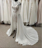 NumberSea - NumberSea NumberSea Beach Wedding Dresses with Detachable Train Chiffon Skirt Train Bridal Wedding Overskirt Bride Skirt Train