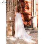 NumberSea - NumberSea Princess champagne Wedding Dress Lace Up Back Beaded
