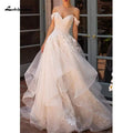 Vestido de novia NumberSea con hombros descubiertos, corte A y escote corazón