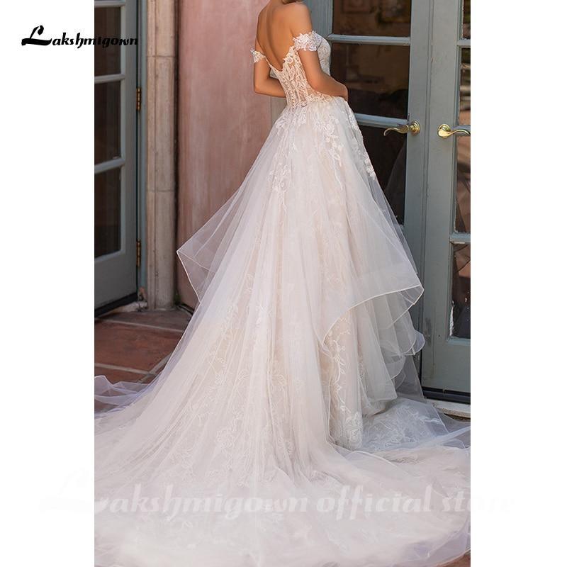 Vestido de novia NumberSea con hombros descubiertos, corte A y escote corazón