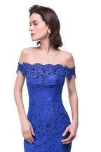 Off-the-shoulder Floor-length Lace Mermaid Bridesmaid Dresses