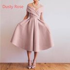 Off the Shoulder Short Dusty Blue Party/Homecoming Dresses
