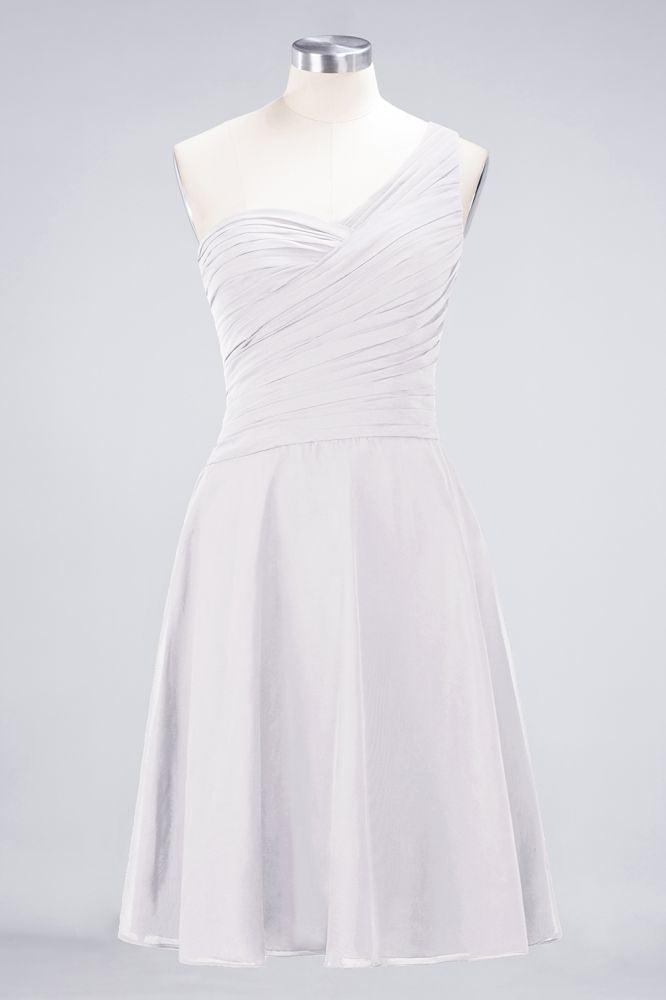 One-Shoulder Sweetheart Knee-Length Bridesmaid Dress Ruffles aline Party Dress