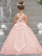 Timeless A-Line Sleeveless Satin and Tulle Flower Girl Dress