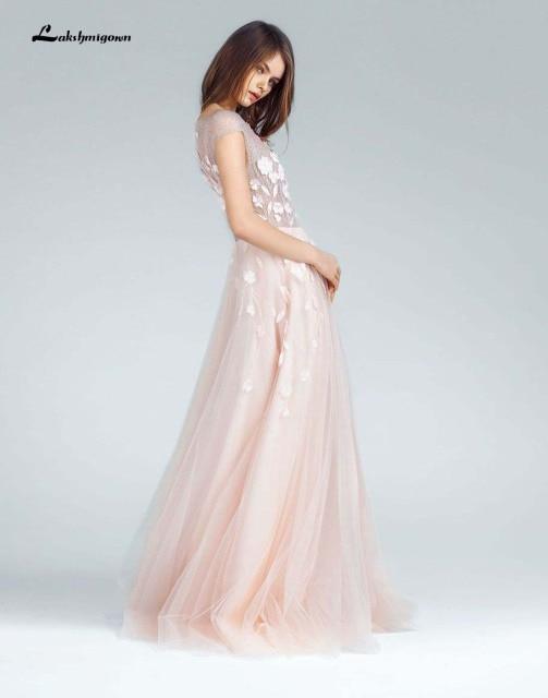 Vestidos de novia sexys de corte A con apliques de encaje blanco de NumberSea