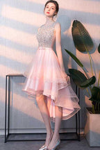 Vestido de fiesta corto de tul rosa con lentejuelas Vestido de fiesta rosa