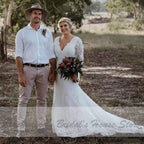 Vestido de novia de sirena de talla grande NumberSea con encaje sexy