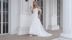 Damen Tüll Schulterfrei Flauschig Brautjungfern Abendkleid Party Strand Hochzeit Abendkleid 28099 