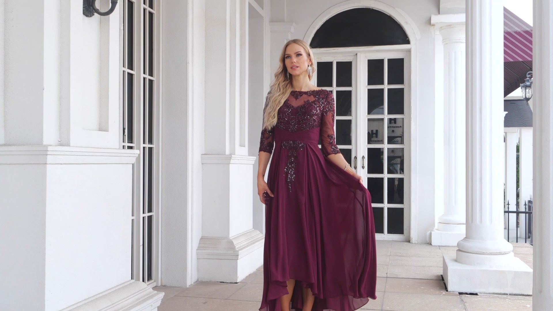 Women's Chiffon V Neck Tulle Embroidered Sequins Bridesmaid Evening Gown Prom Wedding Party Dress 28129