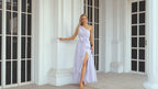One Shoulder Sleeveless Chiffon Bow Bridesmaid Evening Dress Wedding Prom Party Evening Dress SEA28133