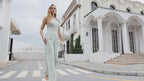 Damen One-Shoulder Chiffon Langer Jumpsuit Formales Abendkleid Lange Brautjungfernkleider Hosen Hochzeitsfeier SEA28034 