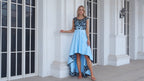 Satin Lace Sleeveless Round Neck Bridesmaid Evening Dress Wedding Party Prom Evening Dress 28131