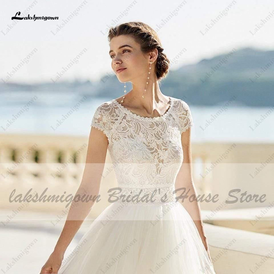 Vestido de novia de princesa NumberSea, sin espalda, para verano