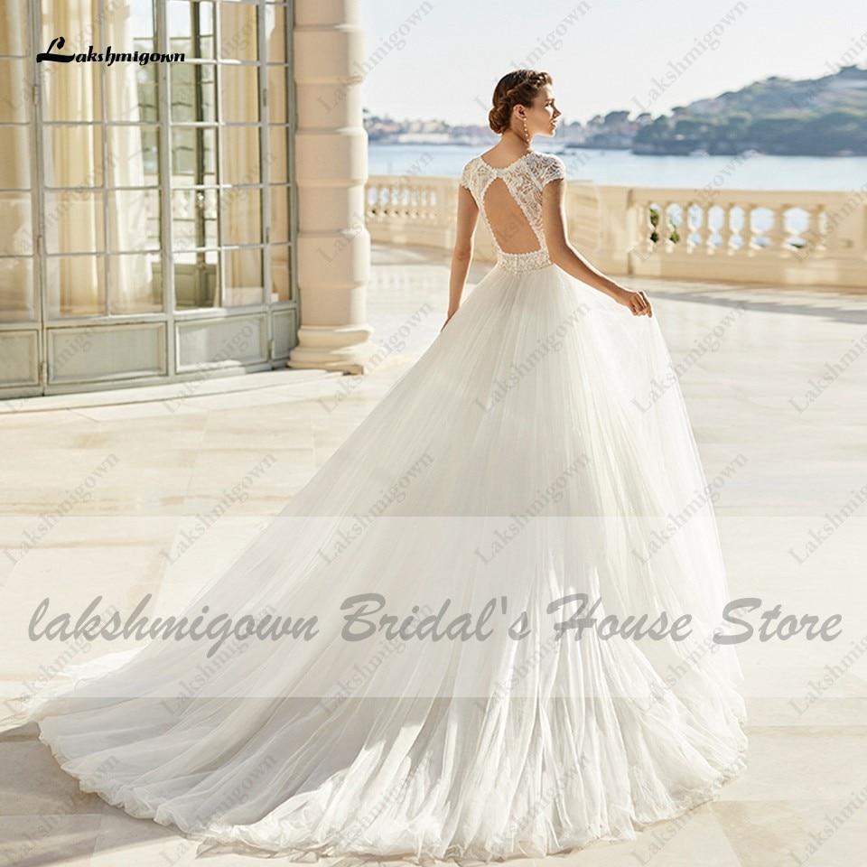 Vestido de novia de princesa NumberSea, sin espalda, para verano