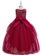Vestidos de niña de las flores con encaje de princesa, satén, tul, sin mangas, cuello joya, para boda, fiesta, desfile