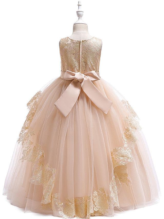 Vestidos de niña de las flores con encaje de princesa, satén, tul, sin mangas, cuello joya, para boda, fiesta, desfile