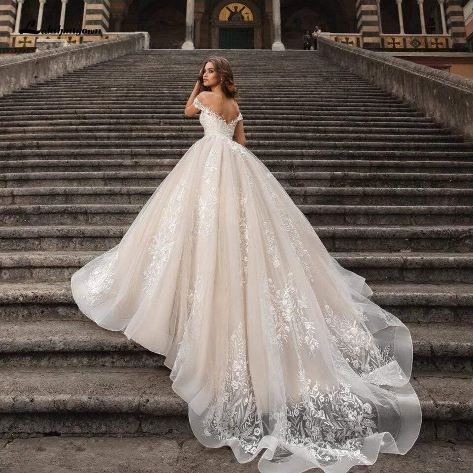 Vestido de novia princesa NumberSea, vestido de baile color champán