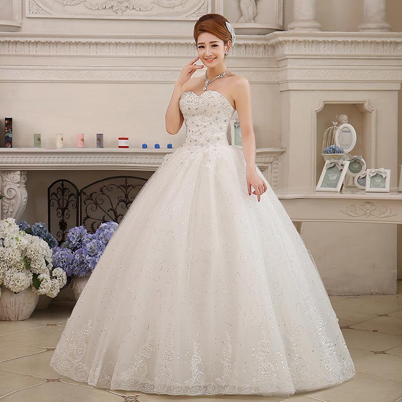 Vestido de novia NumberSea de talla grande, sin tirantes, con diamantes, para novias de talla grande, vestidos de baile, vestidos de novia de princesa con bordados.