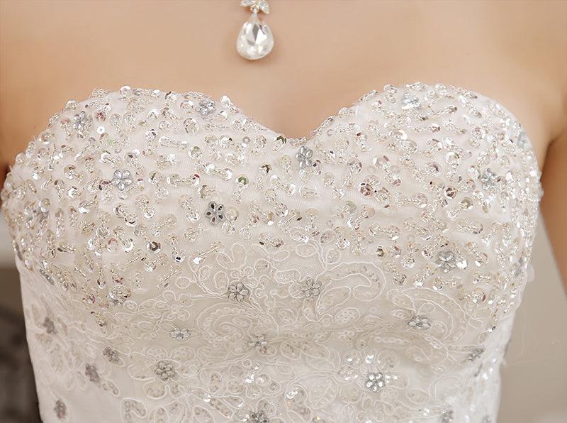 Vestido de novia NumberSea de talla grande, sin tirantes, con diamantes, para novias de talla grande, vestidos de baile, vestidos de novia de princesa con bordados.