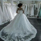 NumberSea Vestidos De Noiva 2021 Elegante A-linie suknia slubna Hochzeit Kleid Tüll Appliques Perlen Prinzessin Spitze Hochzeit Kleider trouwjurk