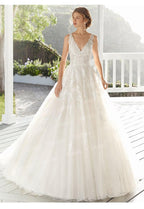 Vestido de novia NumberSea de lujo, sexy, con escote en V, corte en cola, sin espalda, estilo princesa, talla personalizada